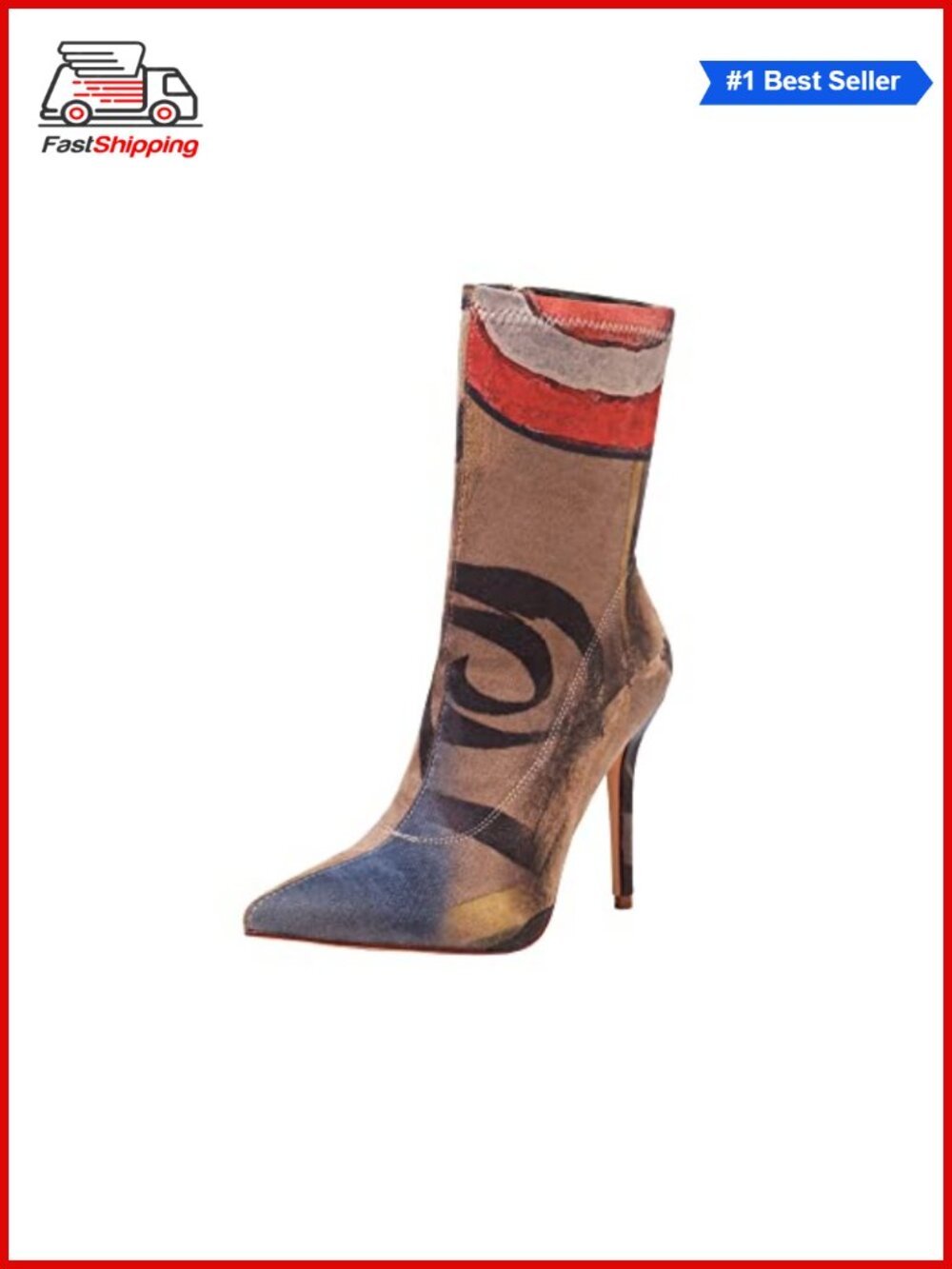 ✨ vivianly Women's Sexy Pointy Toe Stiletto Heels Ankle Boots Sock Booties